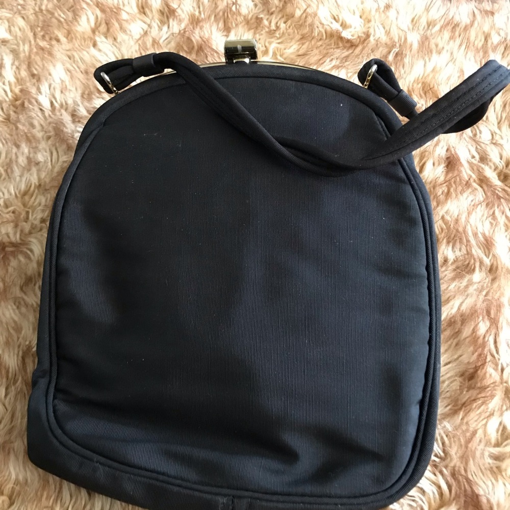 Large vintage black silk bag